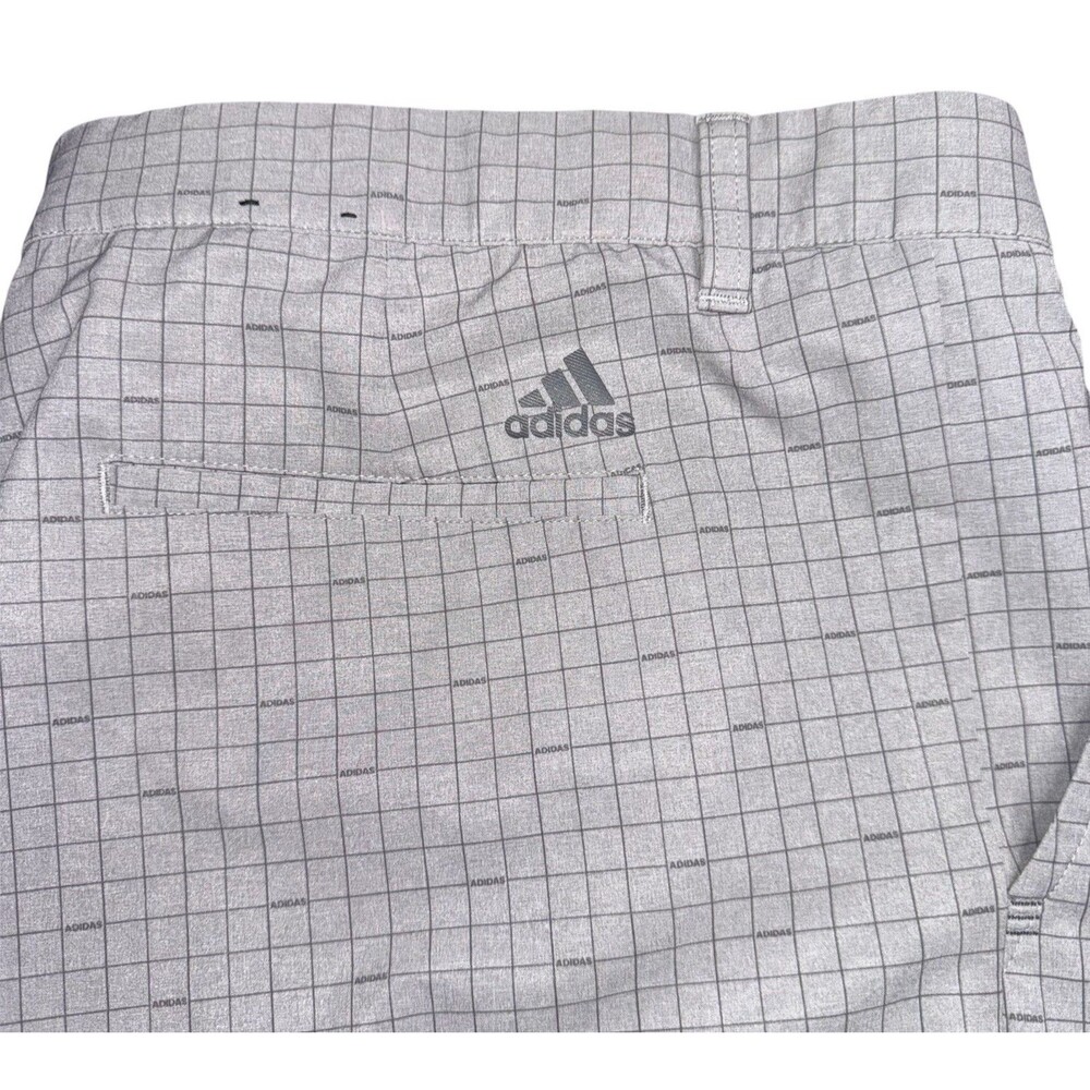 Adidas Golf Shorts Men’s Size 42 Gray Logo AOP Print Stretch Performance Casual